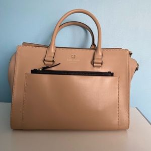 Kate Spade New York Hadley Street Bernadine Satchel/Cross-body (Tan and Black)